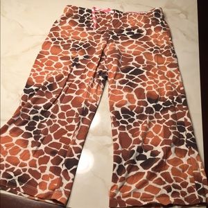 Giraffe print pajama capris